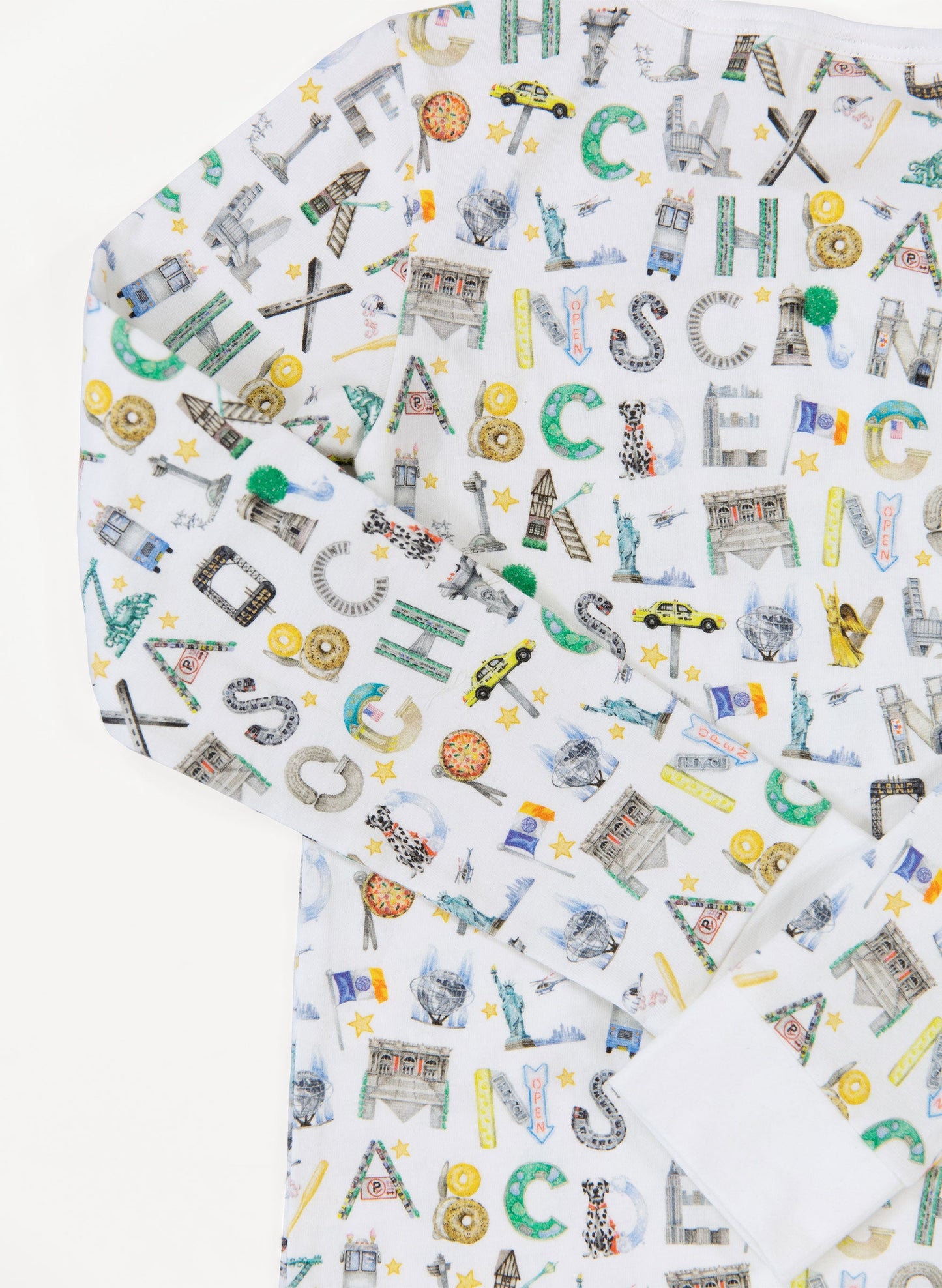 Children's Two Piece Organic Pajamas - NYC Alphabet Soup