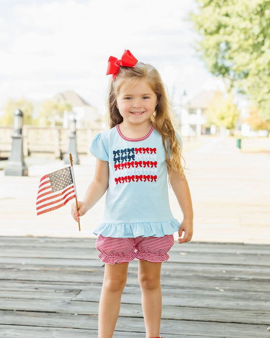 Red, White, and Bows Bloomer Set