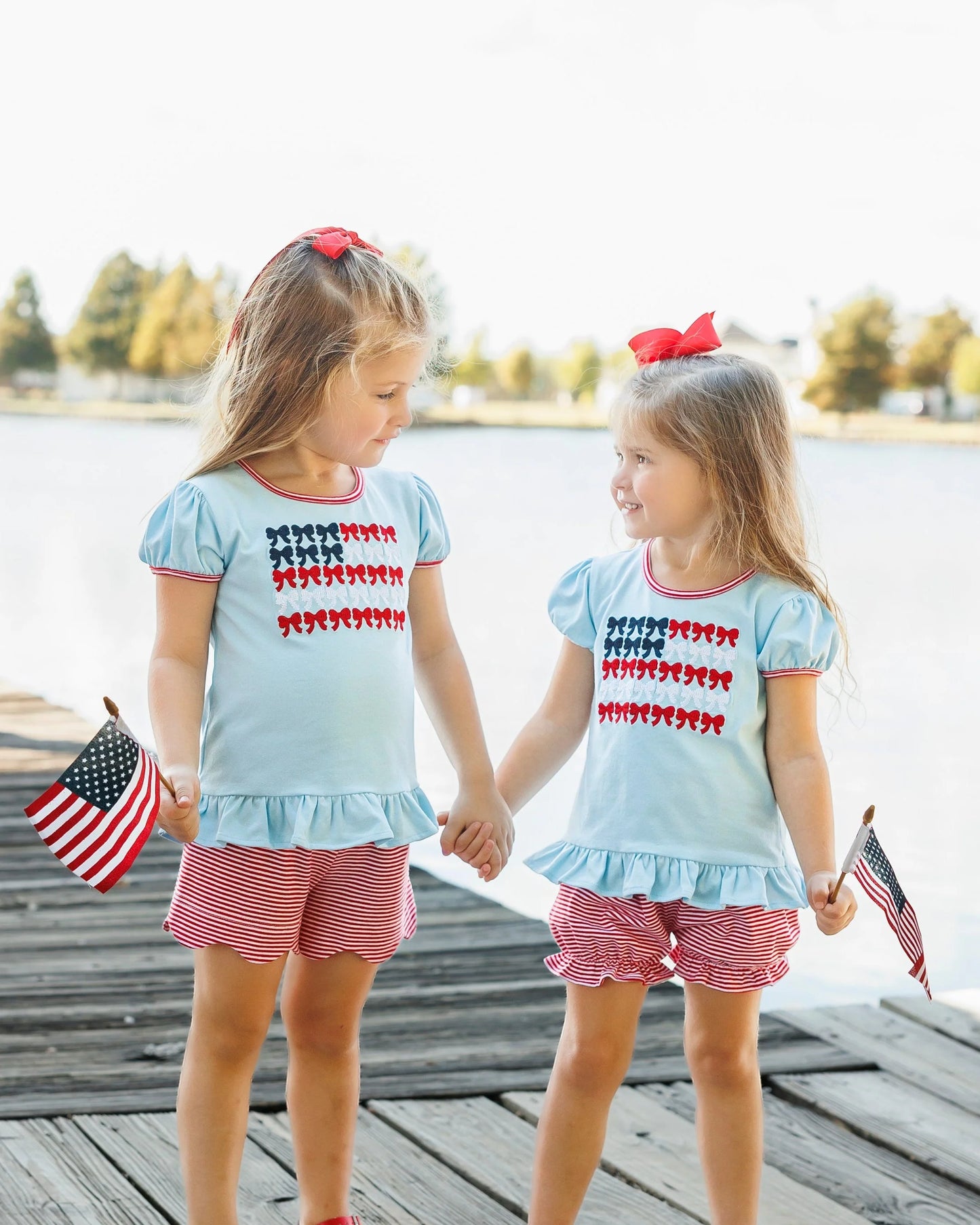 Red, White, and Bows Bloomer Set