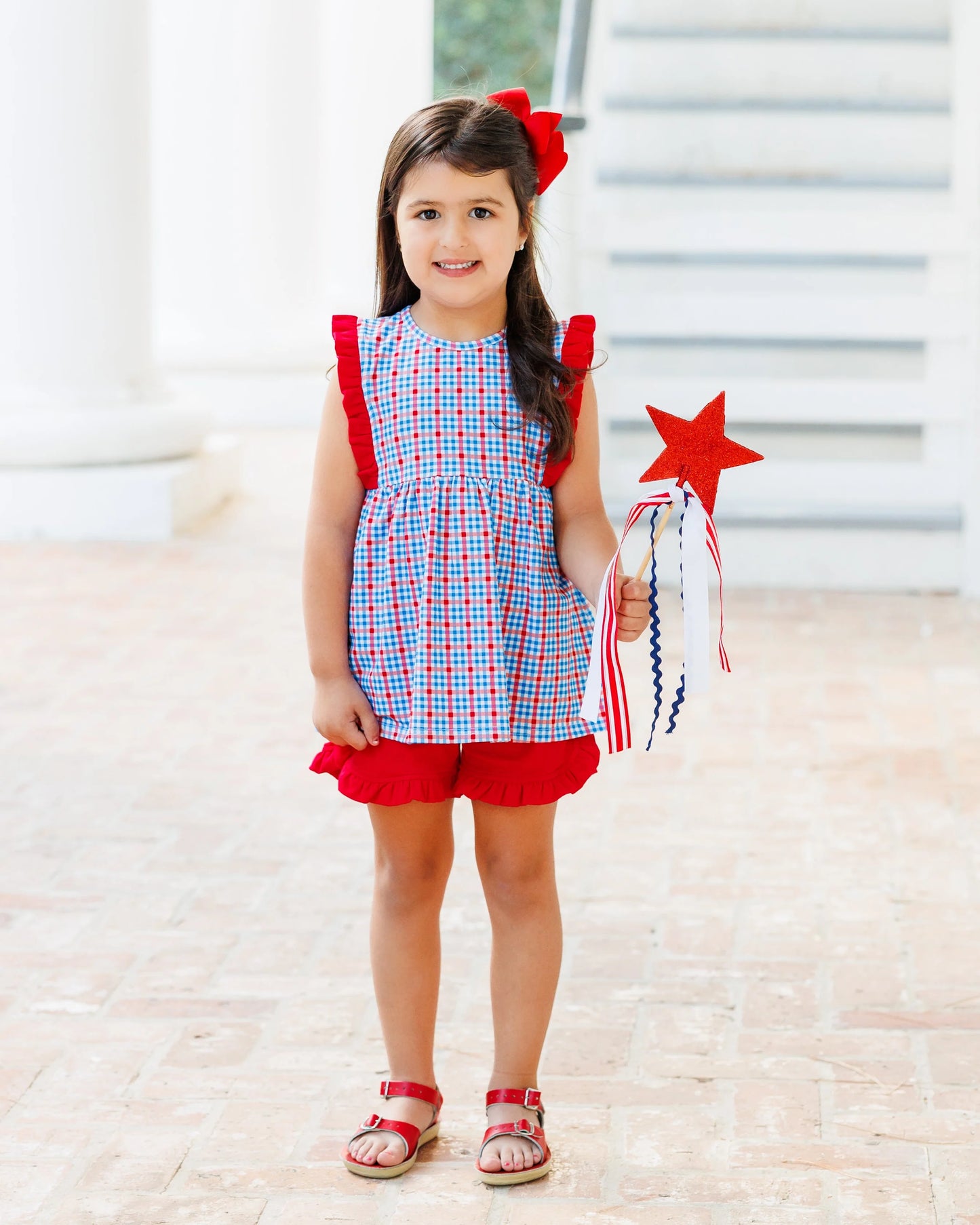Patriotic Plaid Evie Short Set