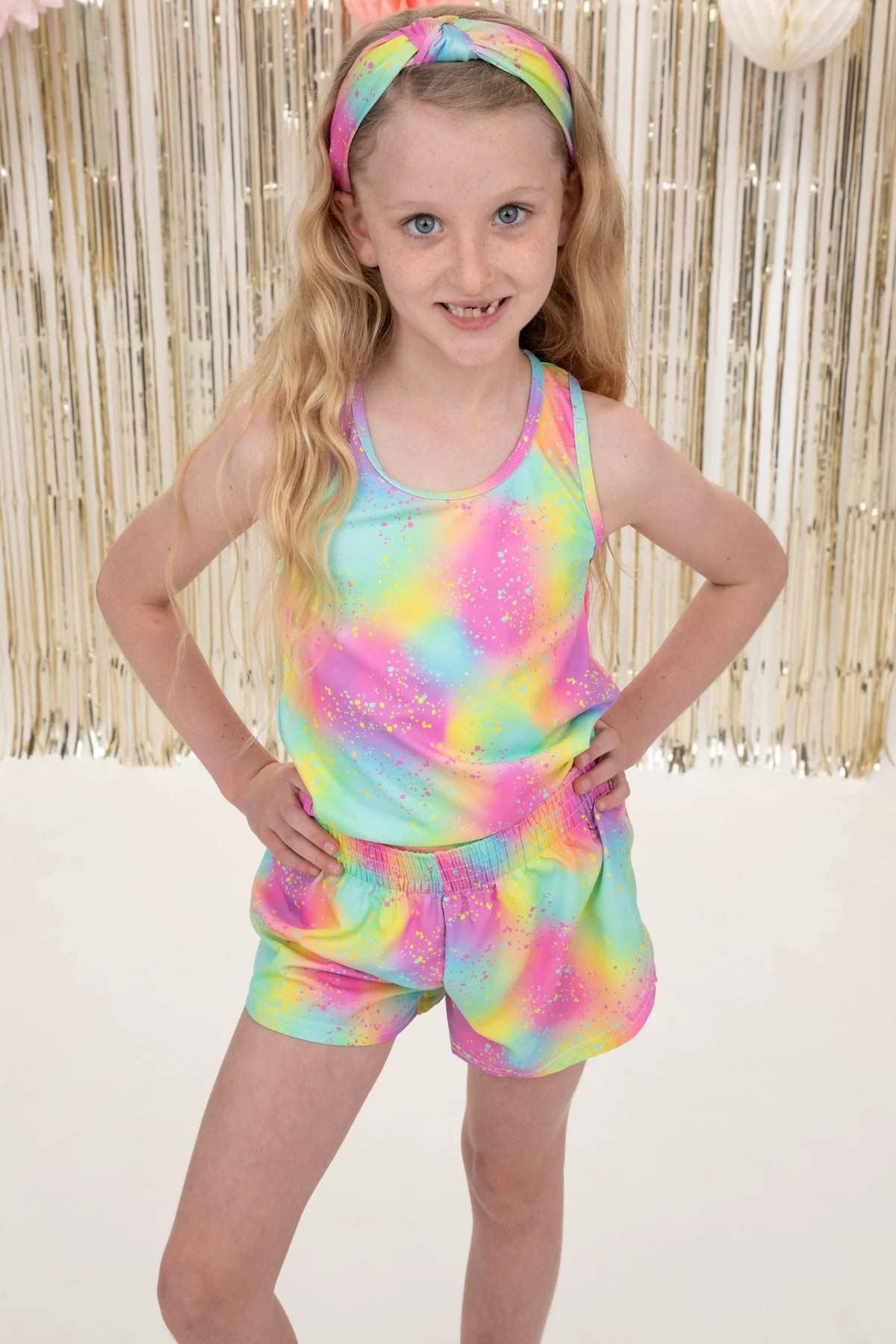 Top Knot Headband in Tie Dye Glow