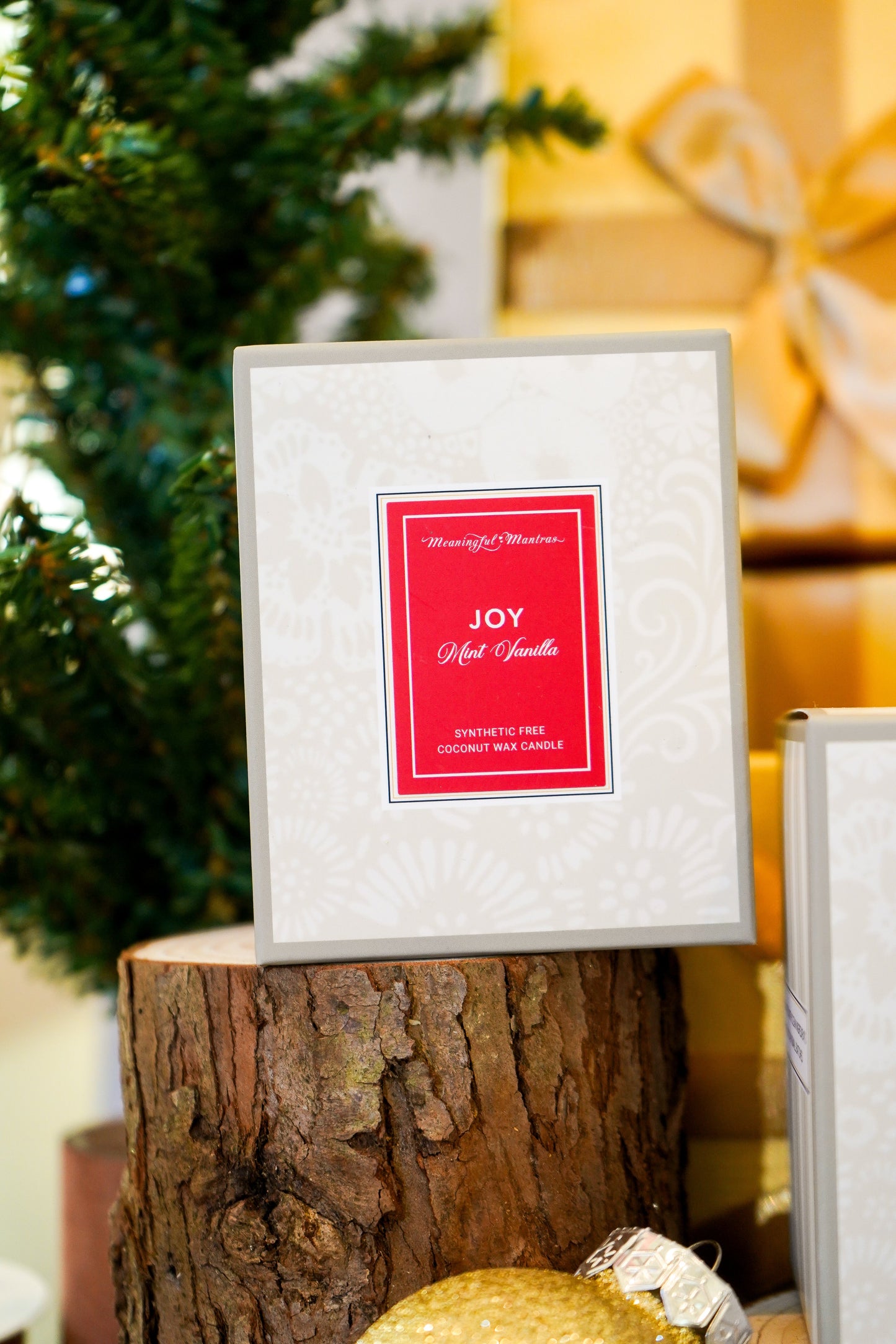 Joy Mint Vanilla Candy Cane Natural Candle 8oz Kaia Collection