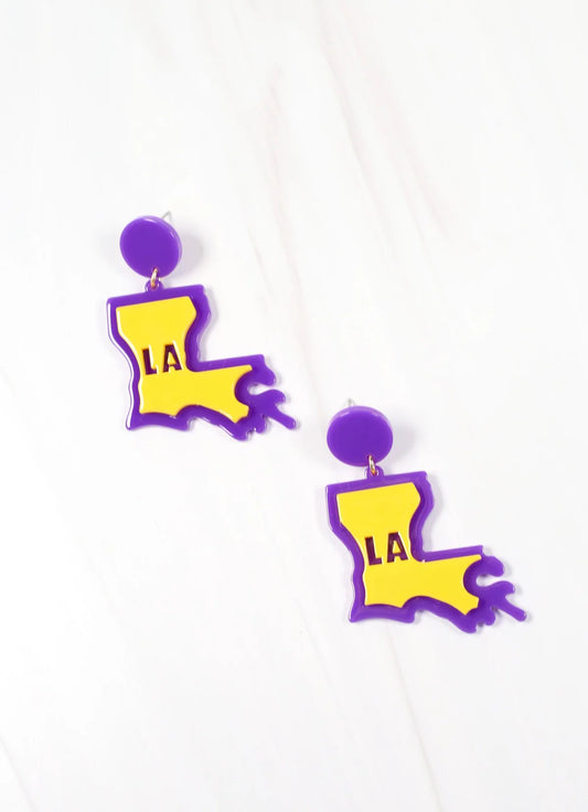 Louisiana State Pride Acrylic Earring