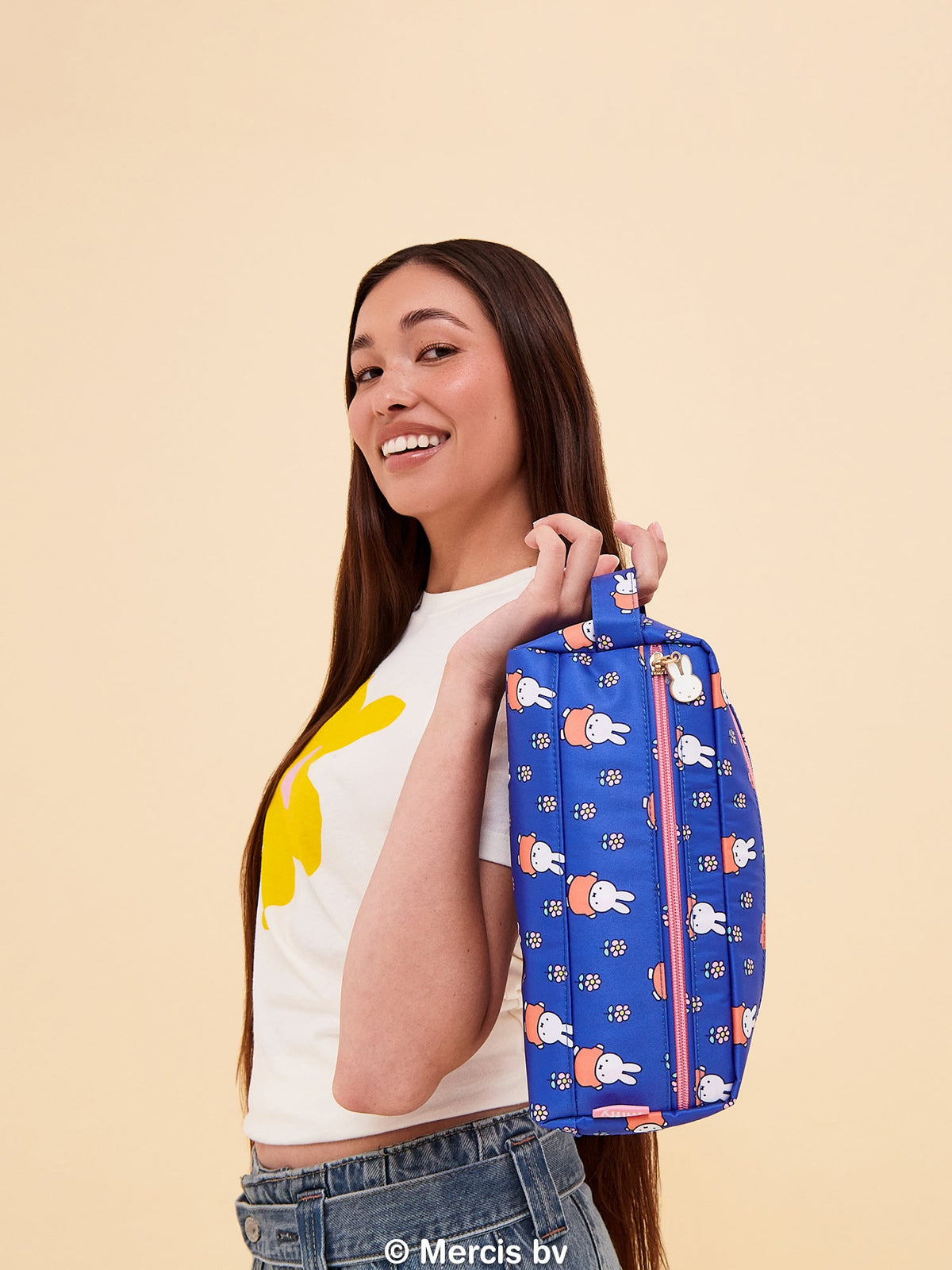 Miffy Flower Fields Be Dapper Toiletry Cosmetic Pouch - Blue & Orange