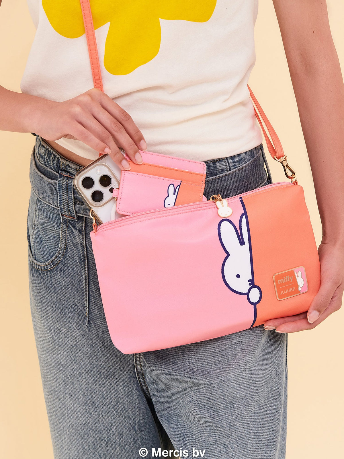 Miffy Flower Fields Be Quick Clutch - Pink & Orange
