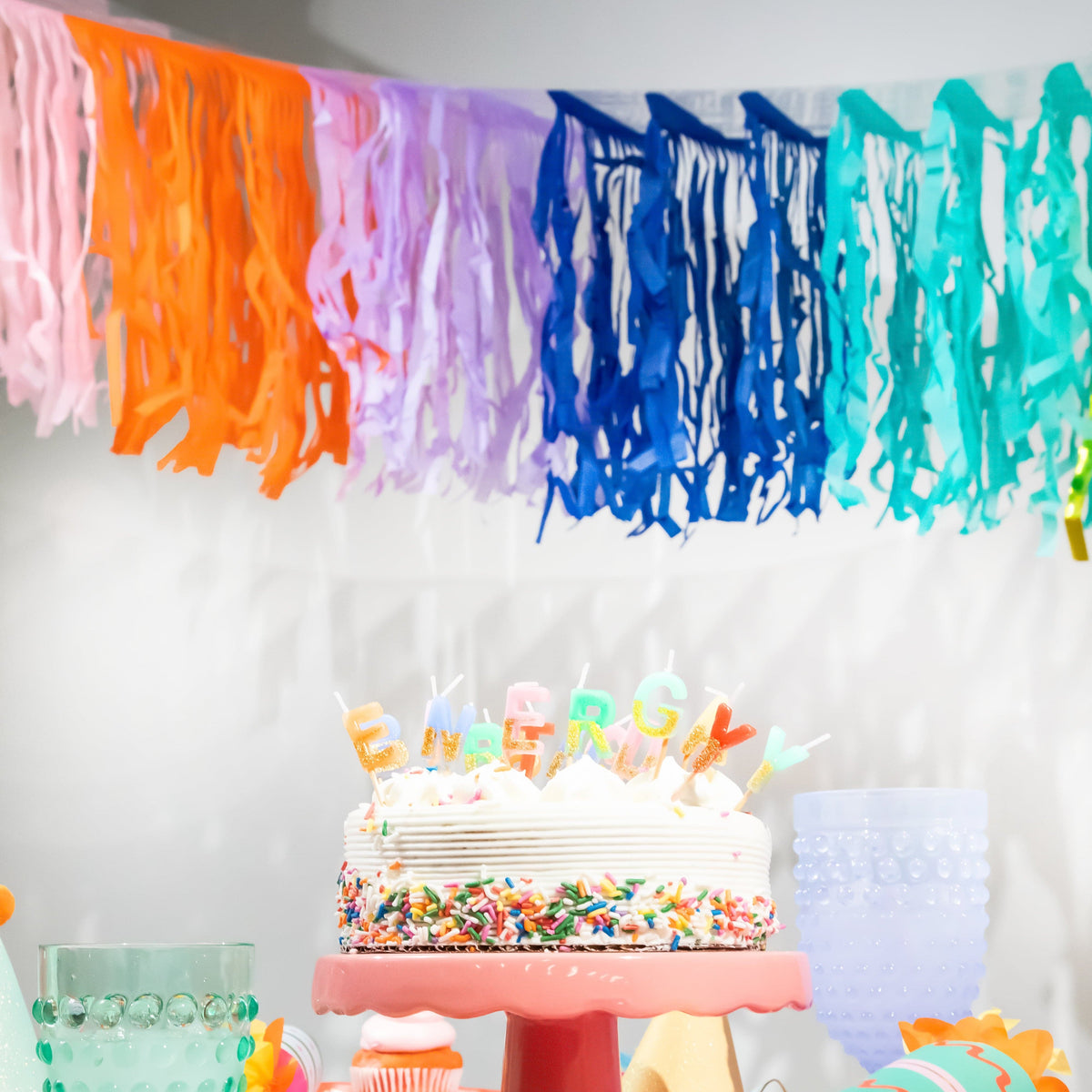 Multicolor Fringe Canopy Banners (set of 2)