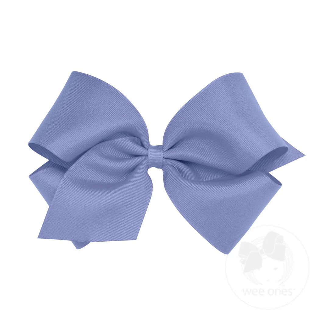 Classic Grosgrain Hair Bow (Plain Wrap) – Blue Bird