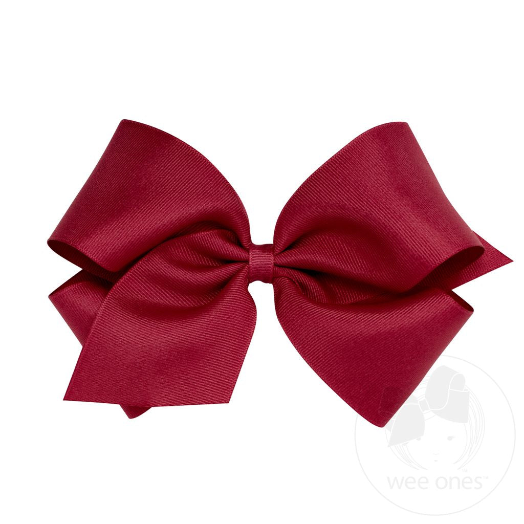 Classic Grosgrain Hair Bow (Plain Wrap) – Cranberry