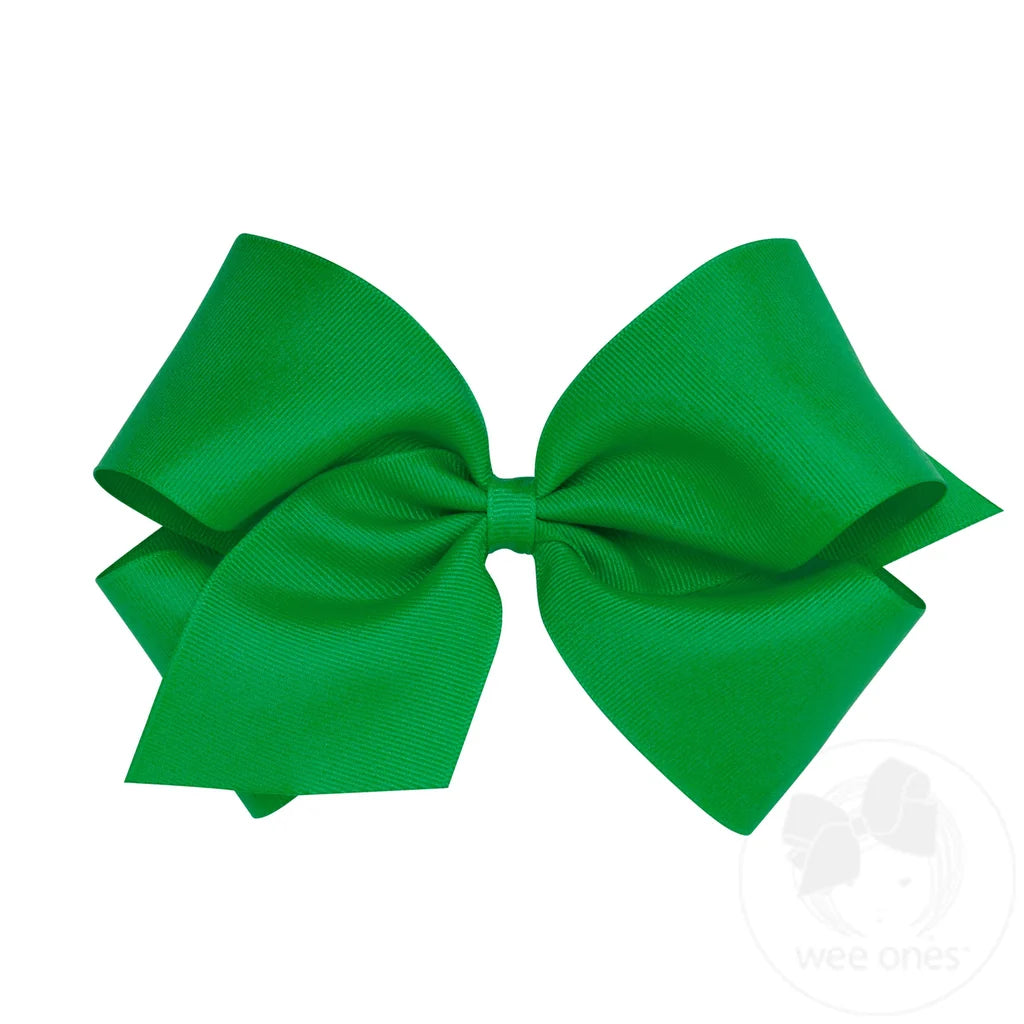 Classic Grosgrain Hair Bow (Plain Wrap) – Green