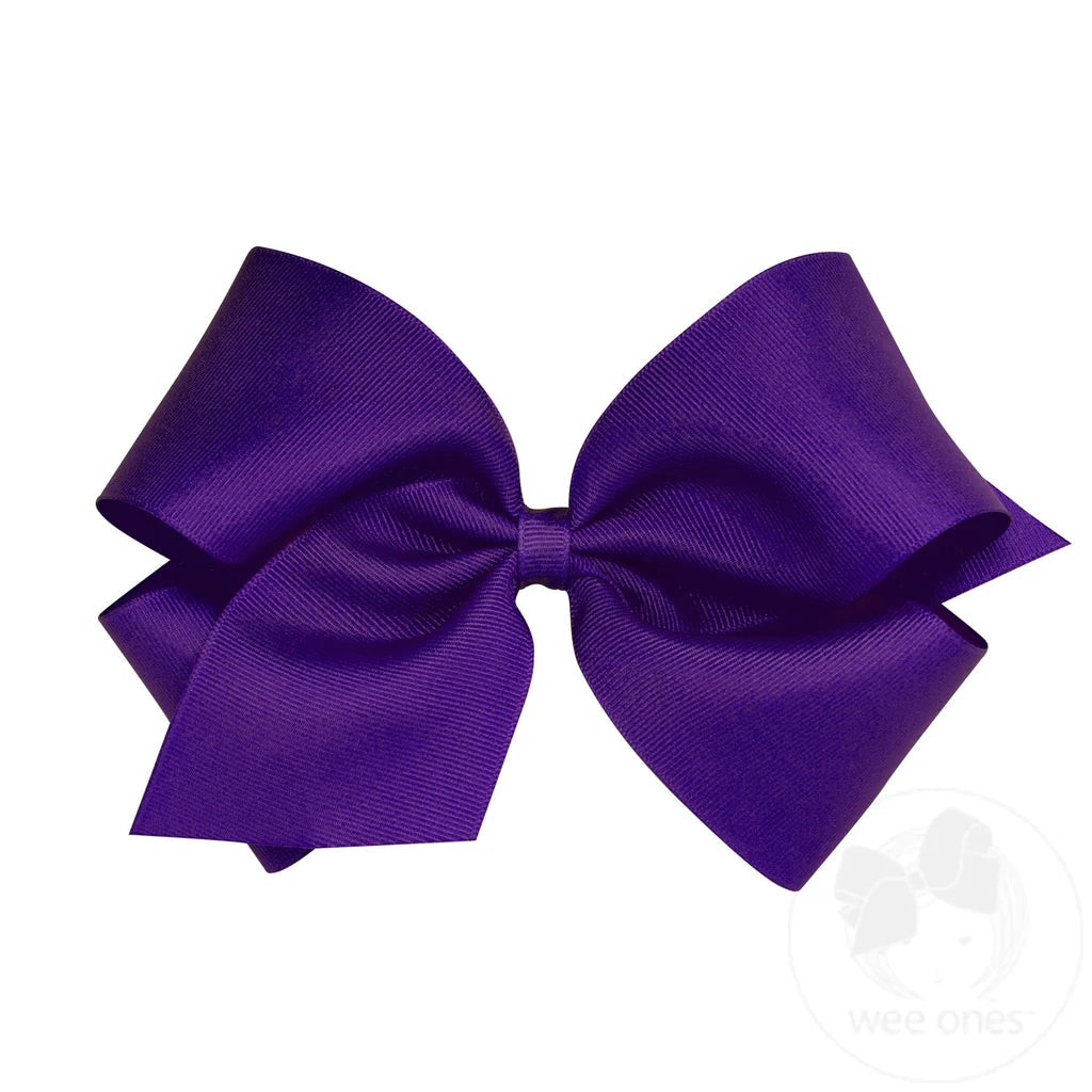 Classic Grosgrain Hair Bow (Plain Wrap) – Purple