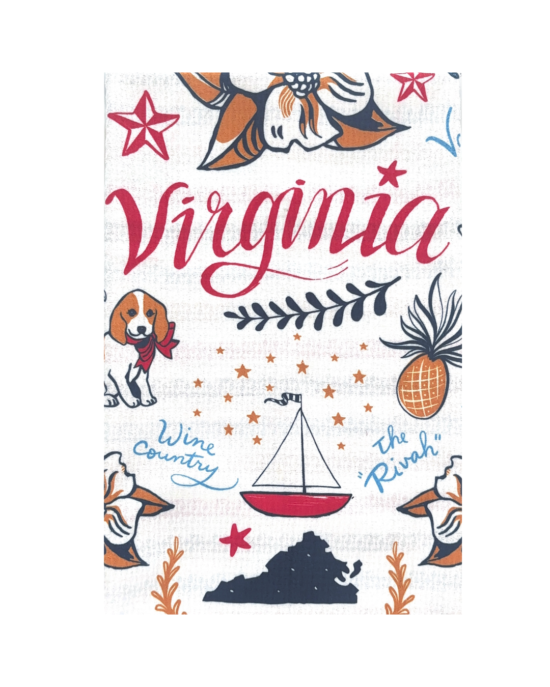 Virginia Love Double-Sided Tea Towel