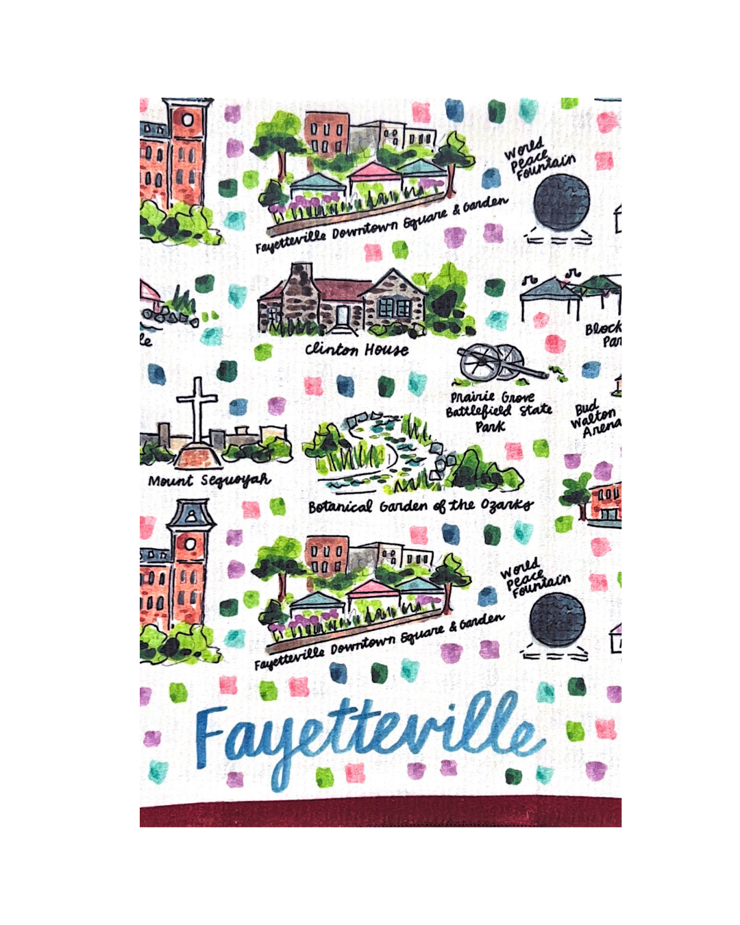 Fayetteville, AR Double-Sided Tea Towel