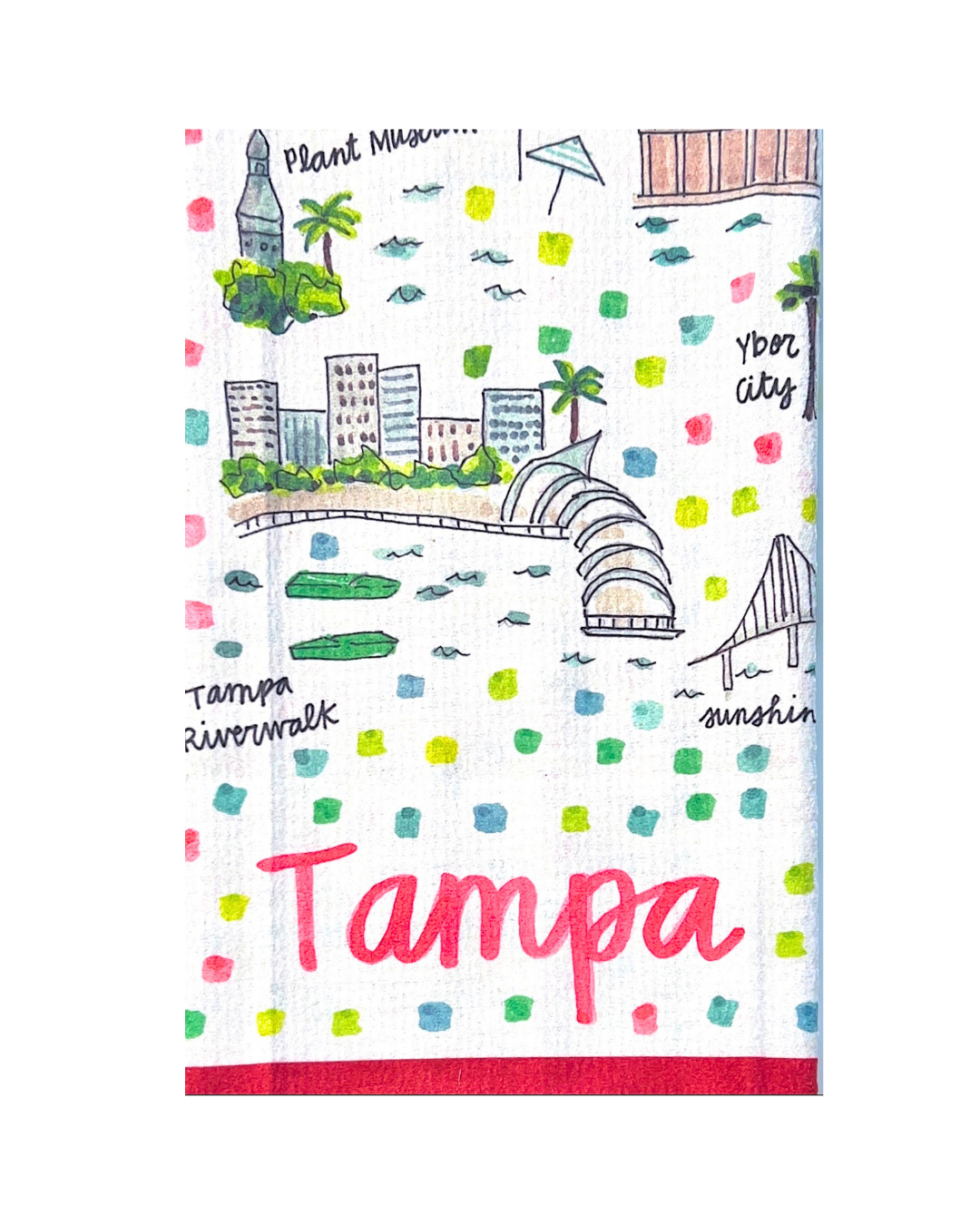Tampa, FL Double-Sided Tea Towel