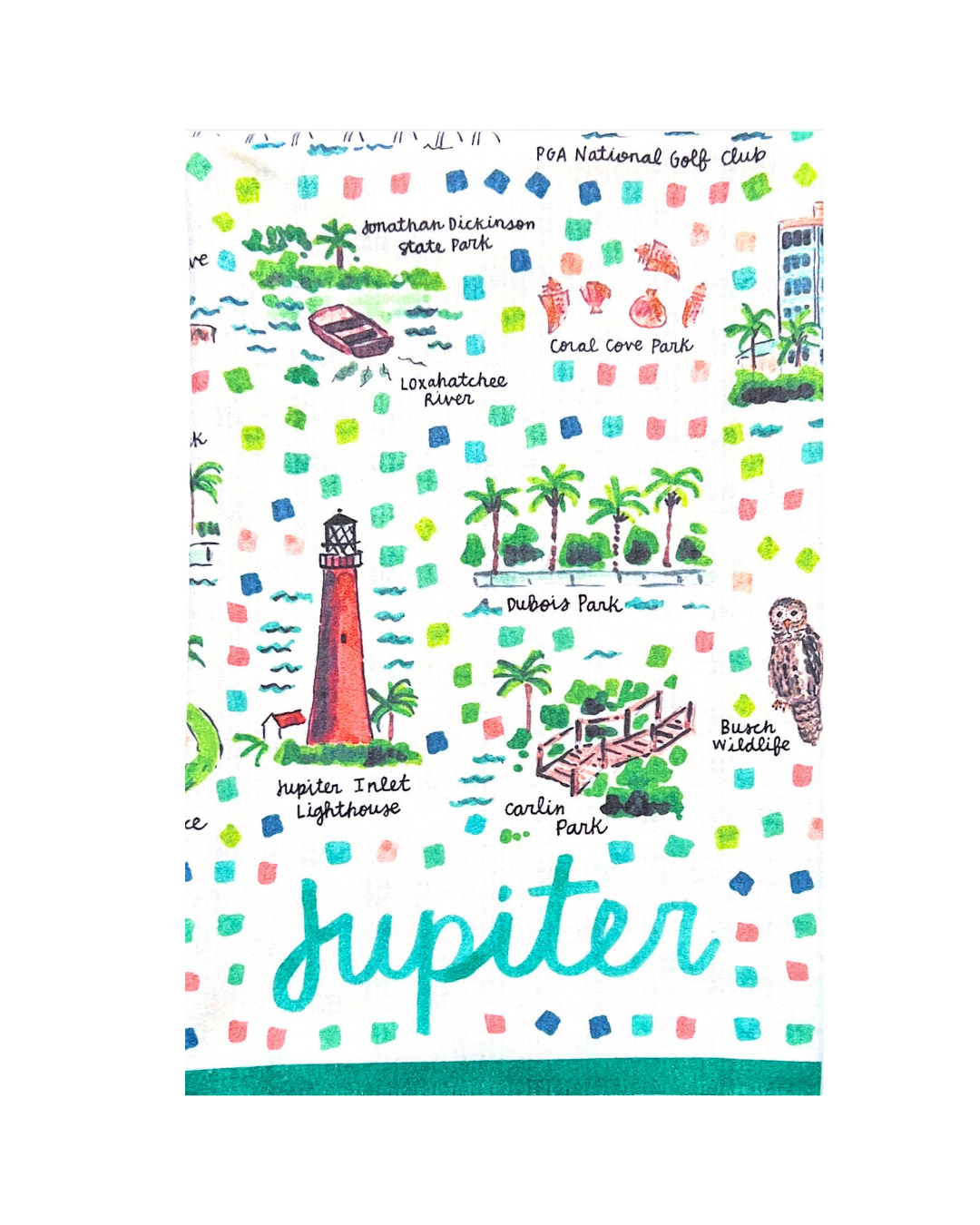 Jupiter, FL Double-Sided Tea Towel