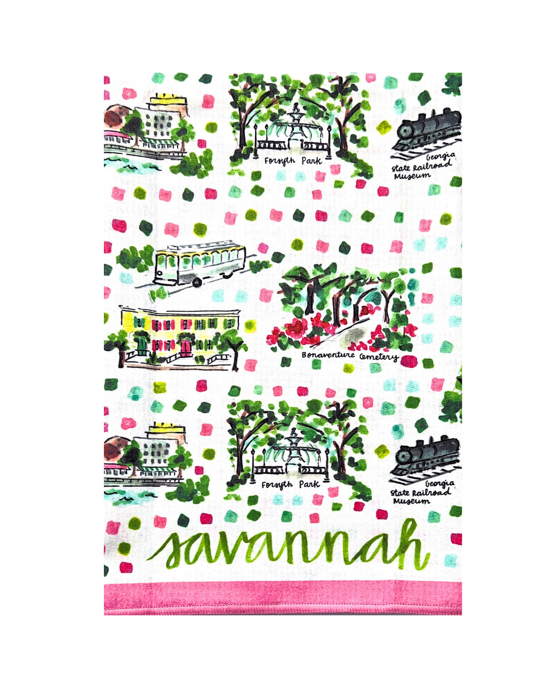 Savannah, GA Double-Sided Tea Towel