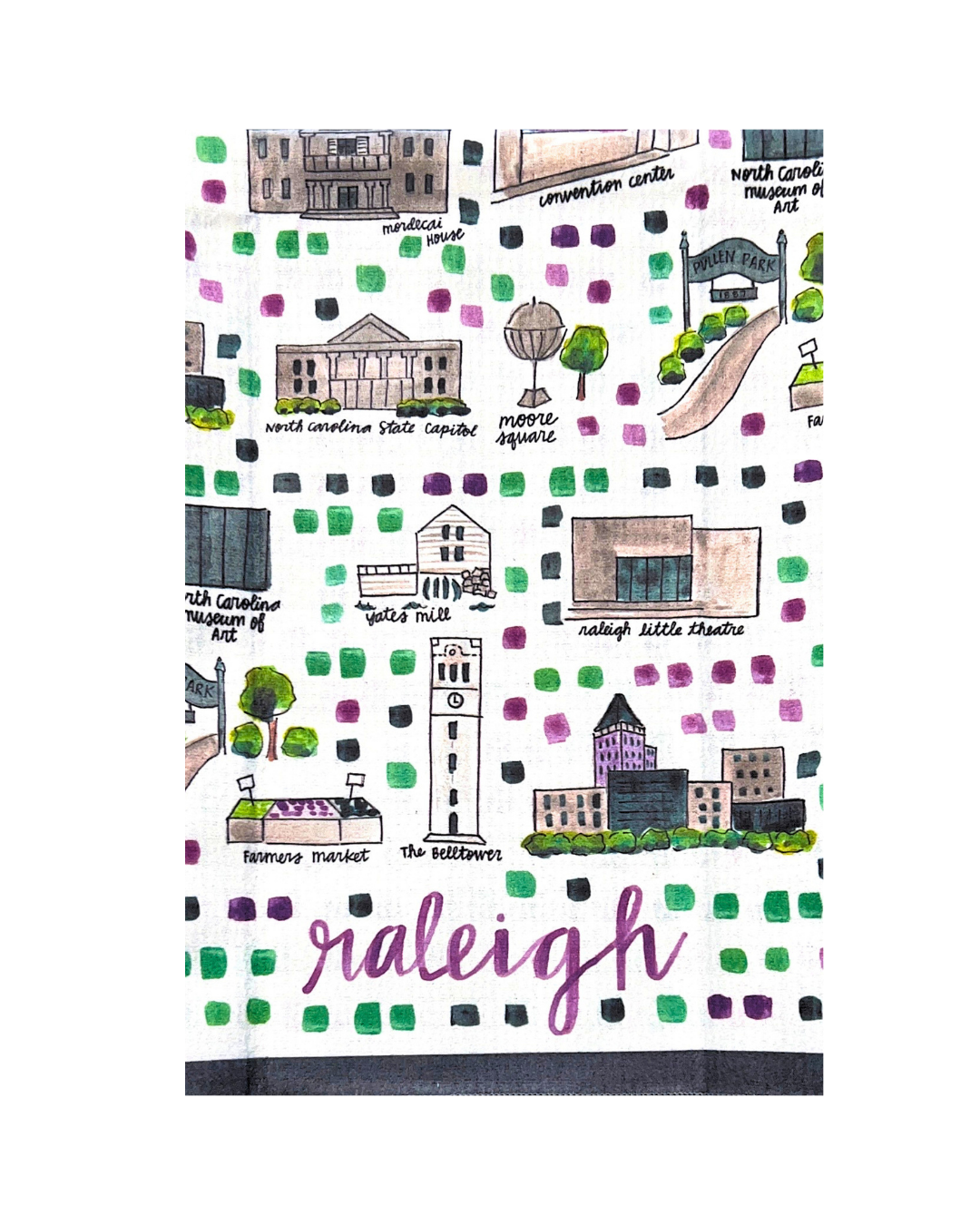 Raleigh, NC Double-Sided Tea Towel
