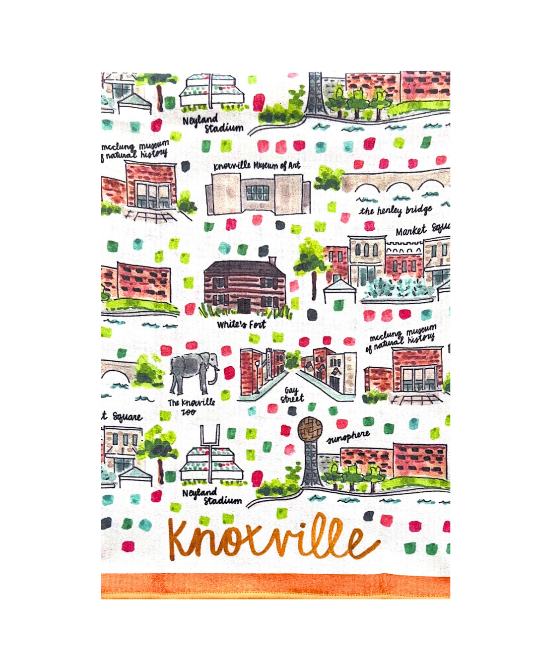 Knoxville, TN Double-Sided Tea Towel