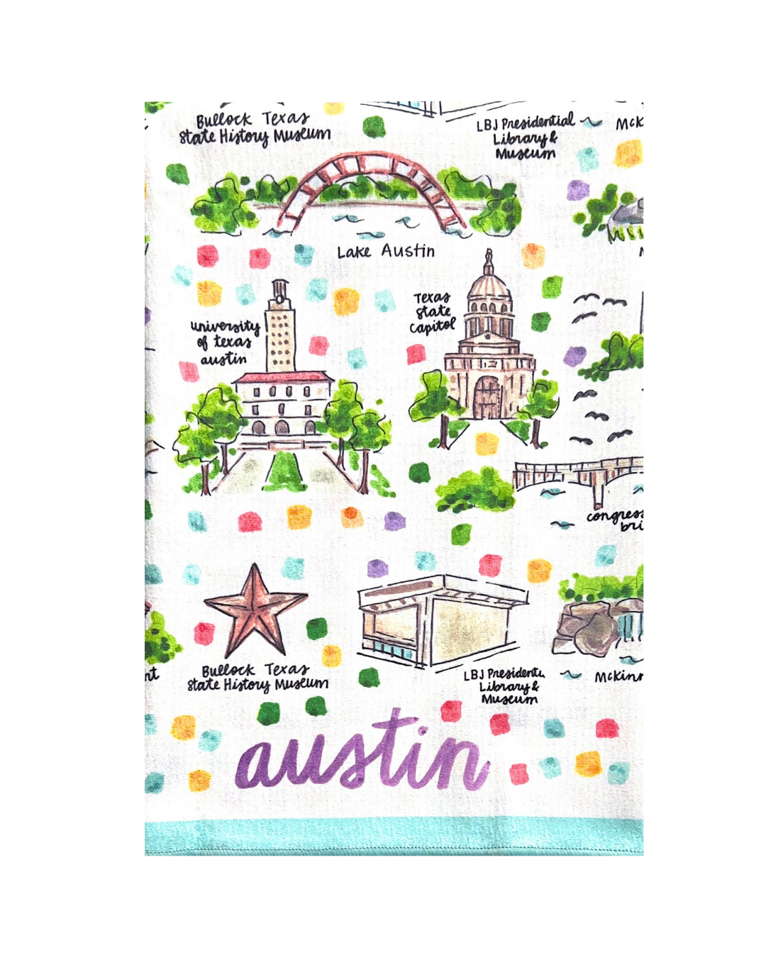 Austin, TX Double-Sided Tea Towel