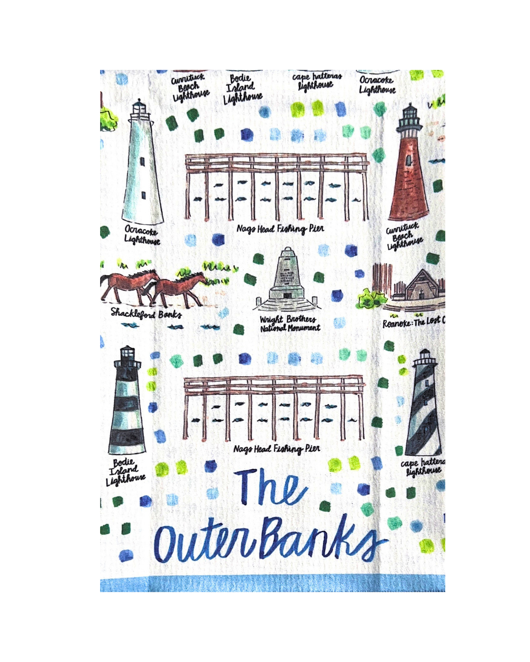 The Outer Banks, NC Double-Sided Tea Towel