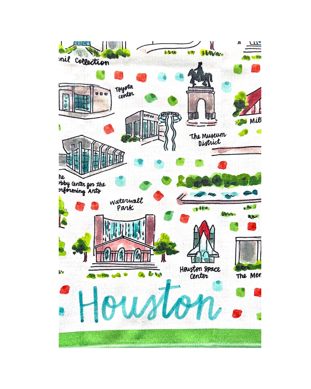 Houston, TX Double-Sided Tea Towel