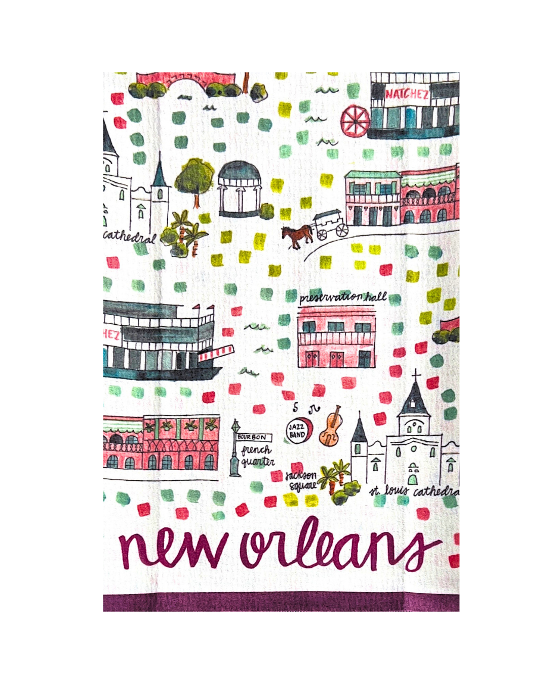 New Orleans, LA Double-Sided Tea Towel
