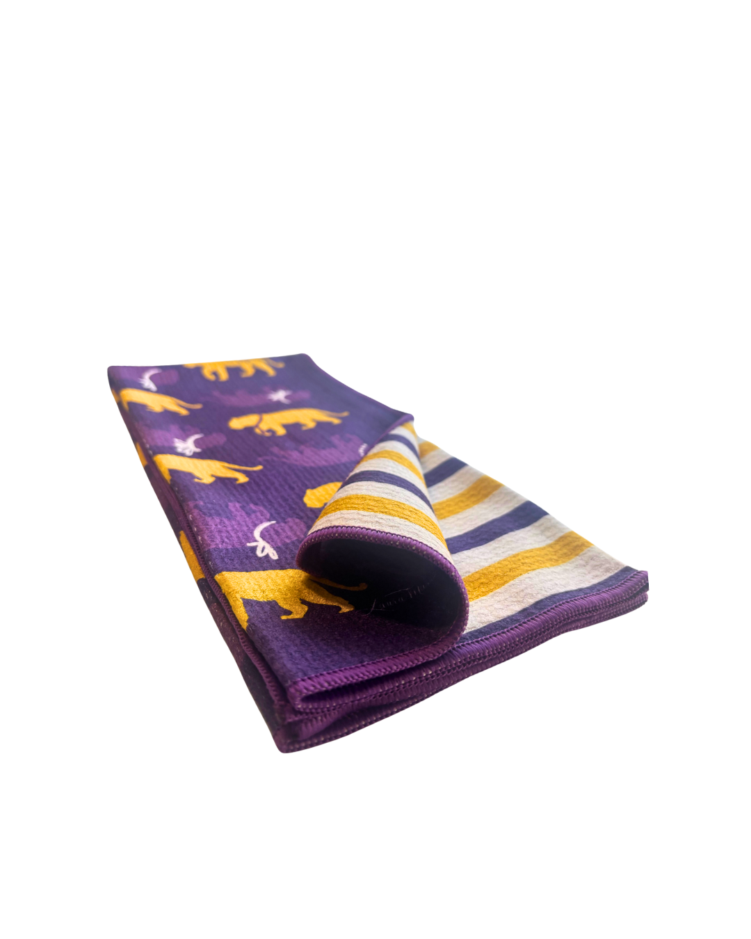 Spirit Tiger in Purple + Gold Double-Sided Tea Towel