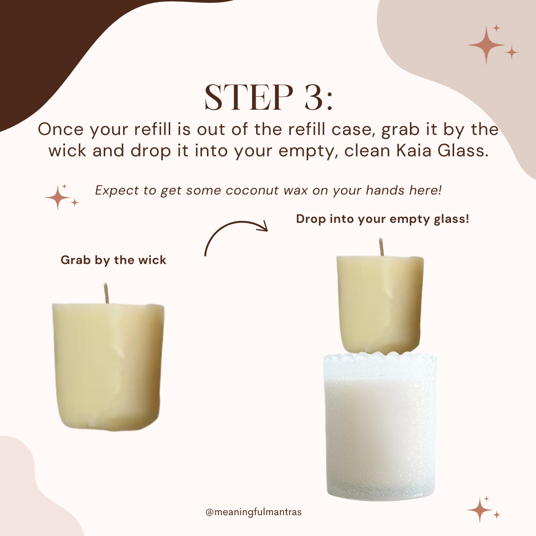 Sweet Sugared Vanilla Natural Candle 8oz Kaia Collection Refill