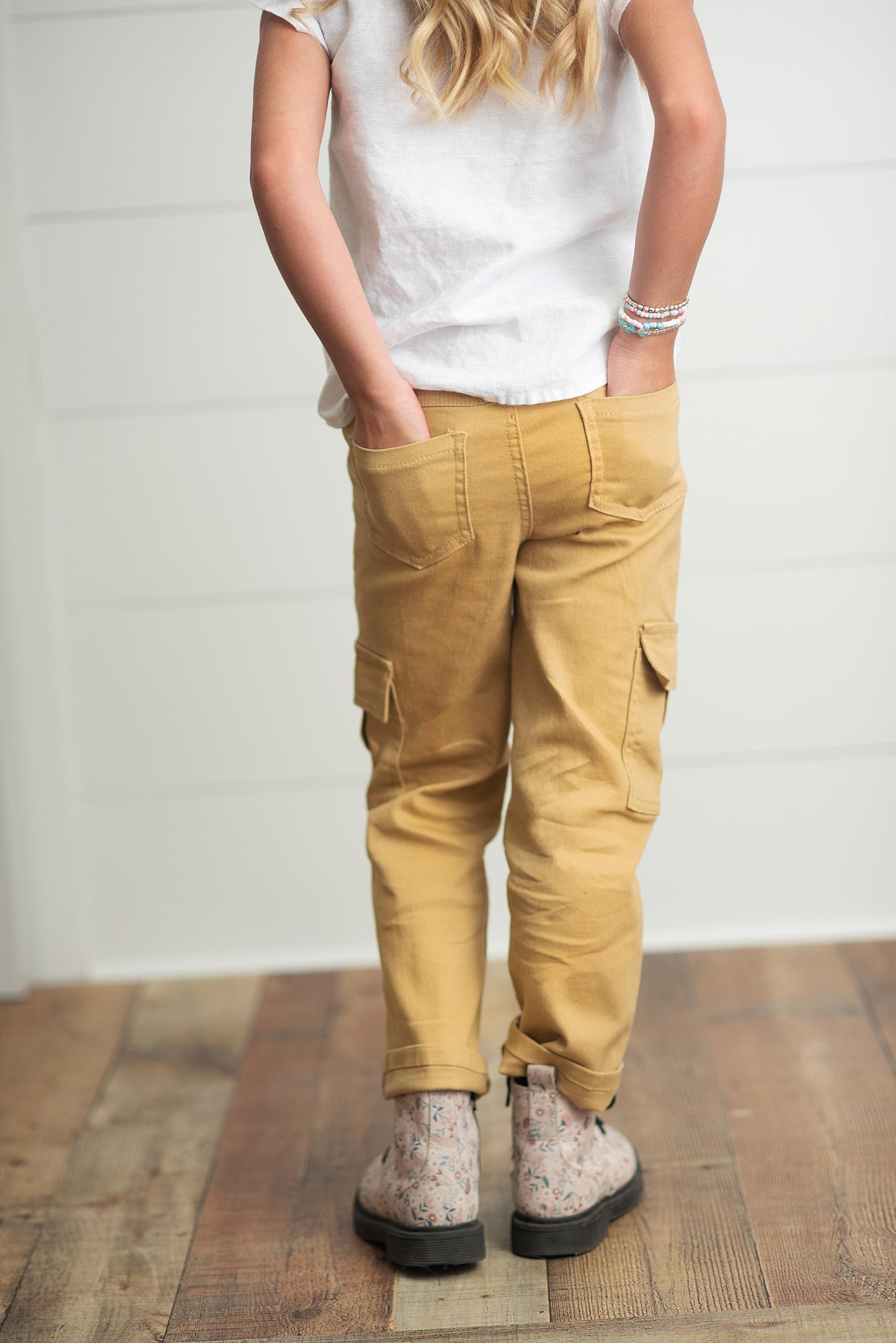 Khaki Denim Cargo Pants