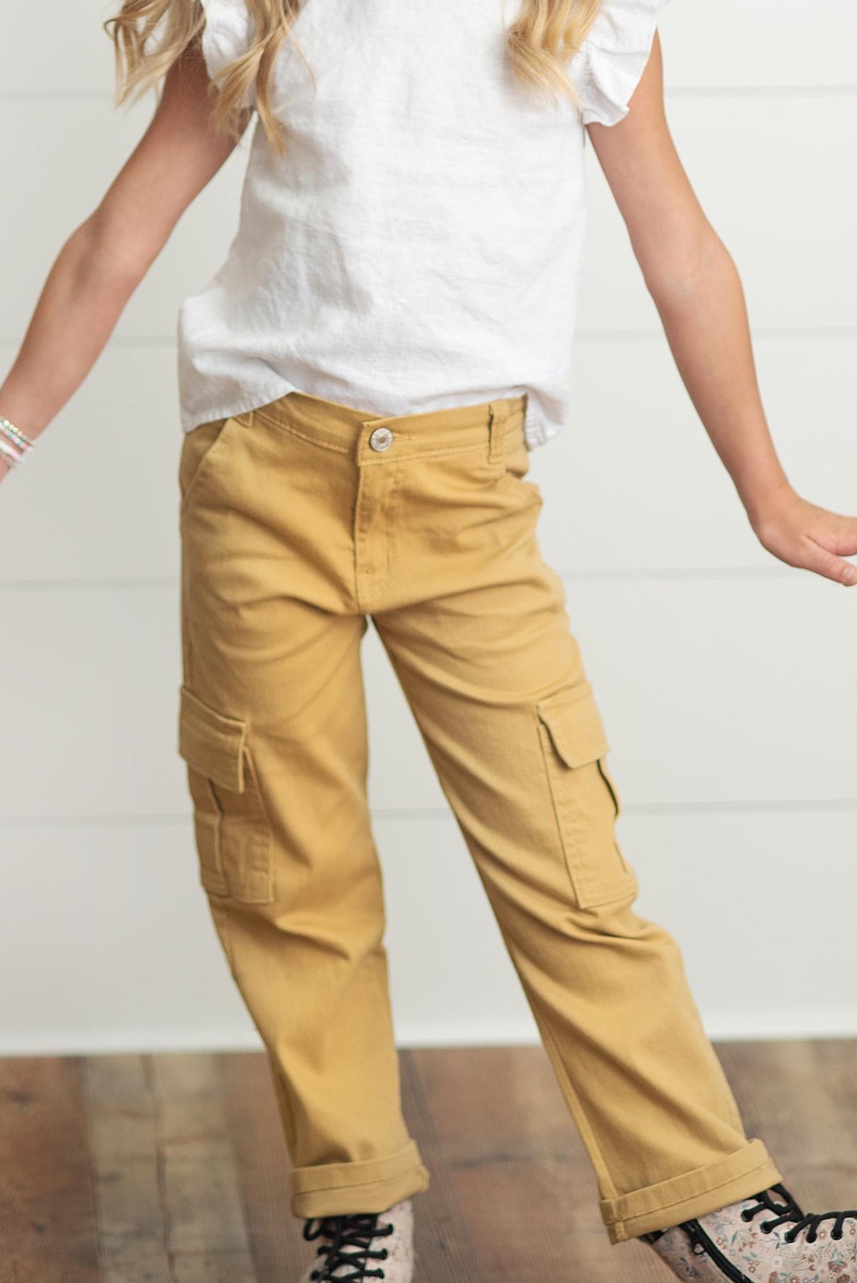 Khaki Denim Cargo Pants