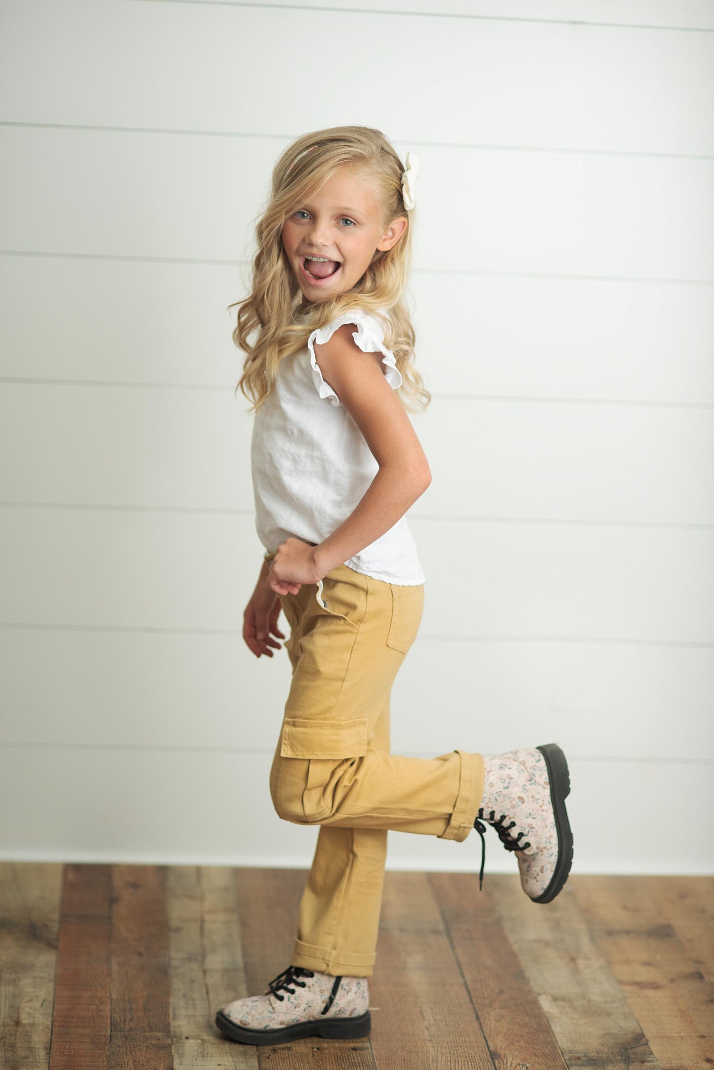 Khaki Denim Cargo Pants
