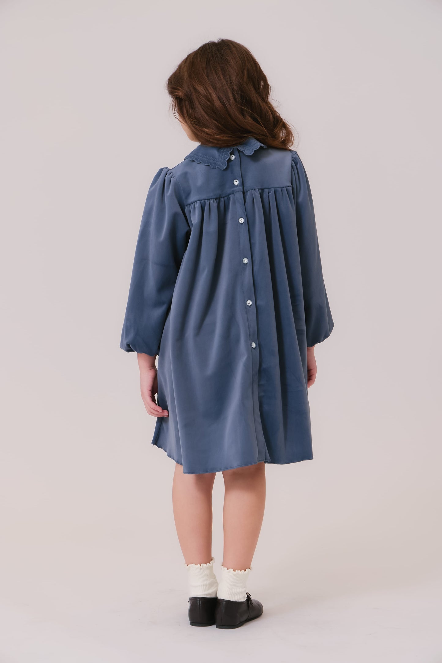Nola Velvet Dress - Blue