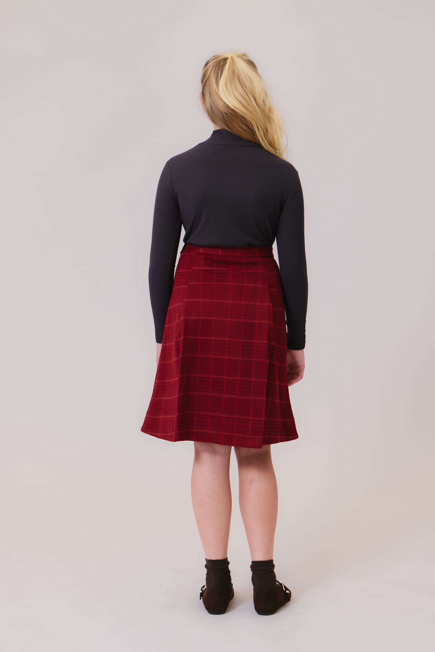 Leslie Wool Skirt - Cranberry
