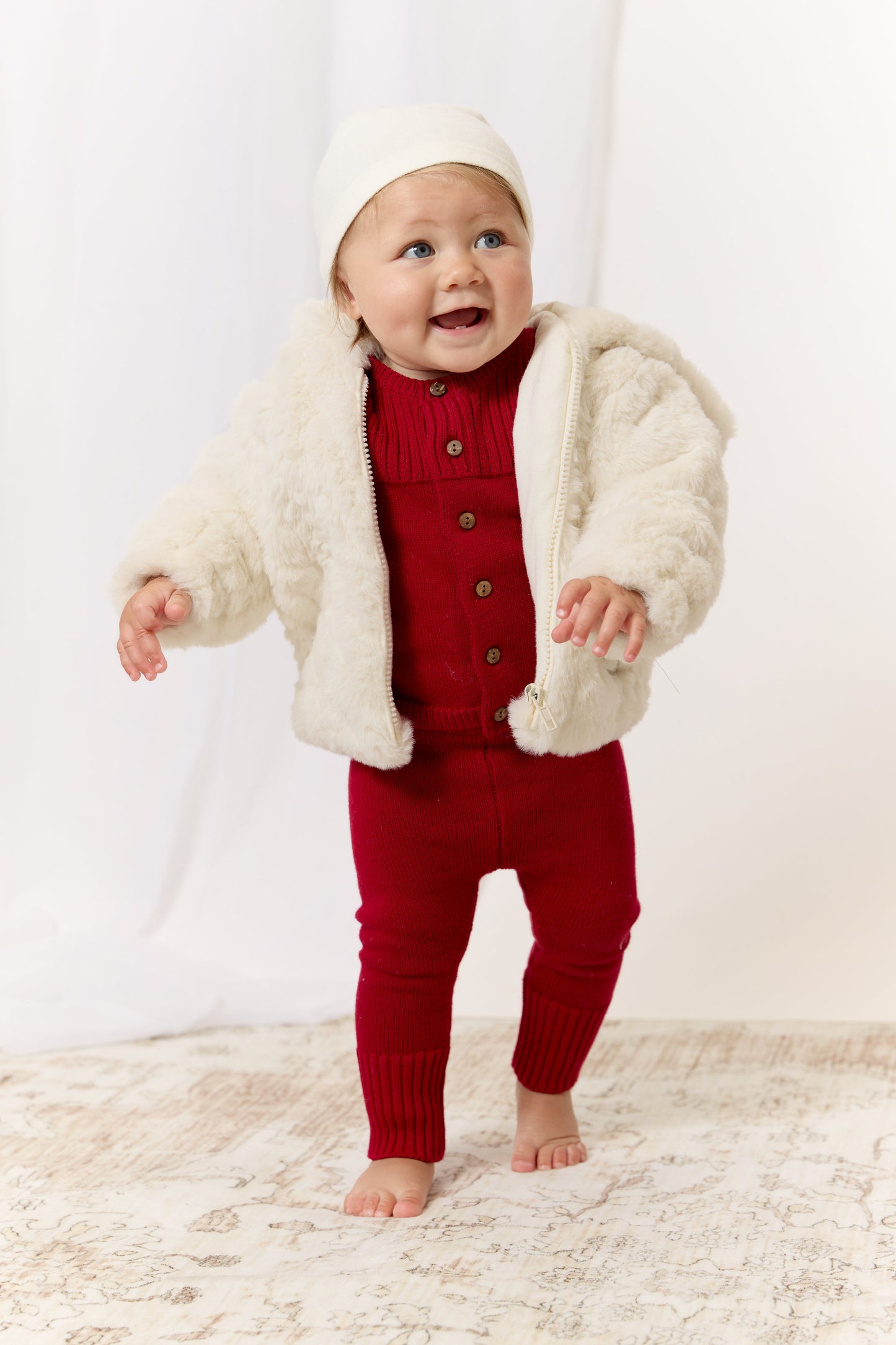 Atelier Cable Fur Jacket - White