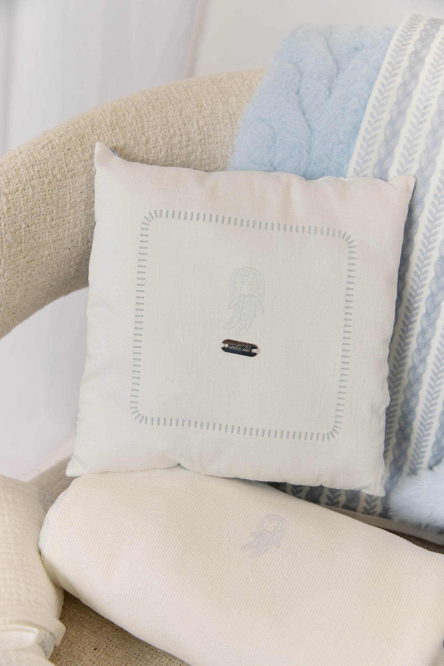 Atelier Cable Throw Pillow - Blue