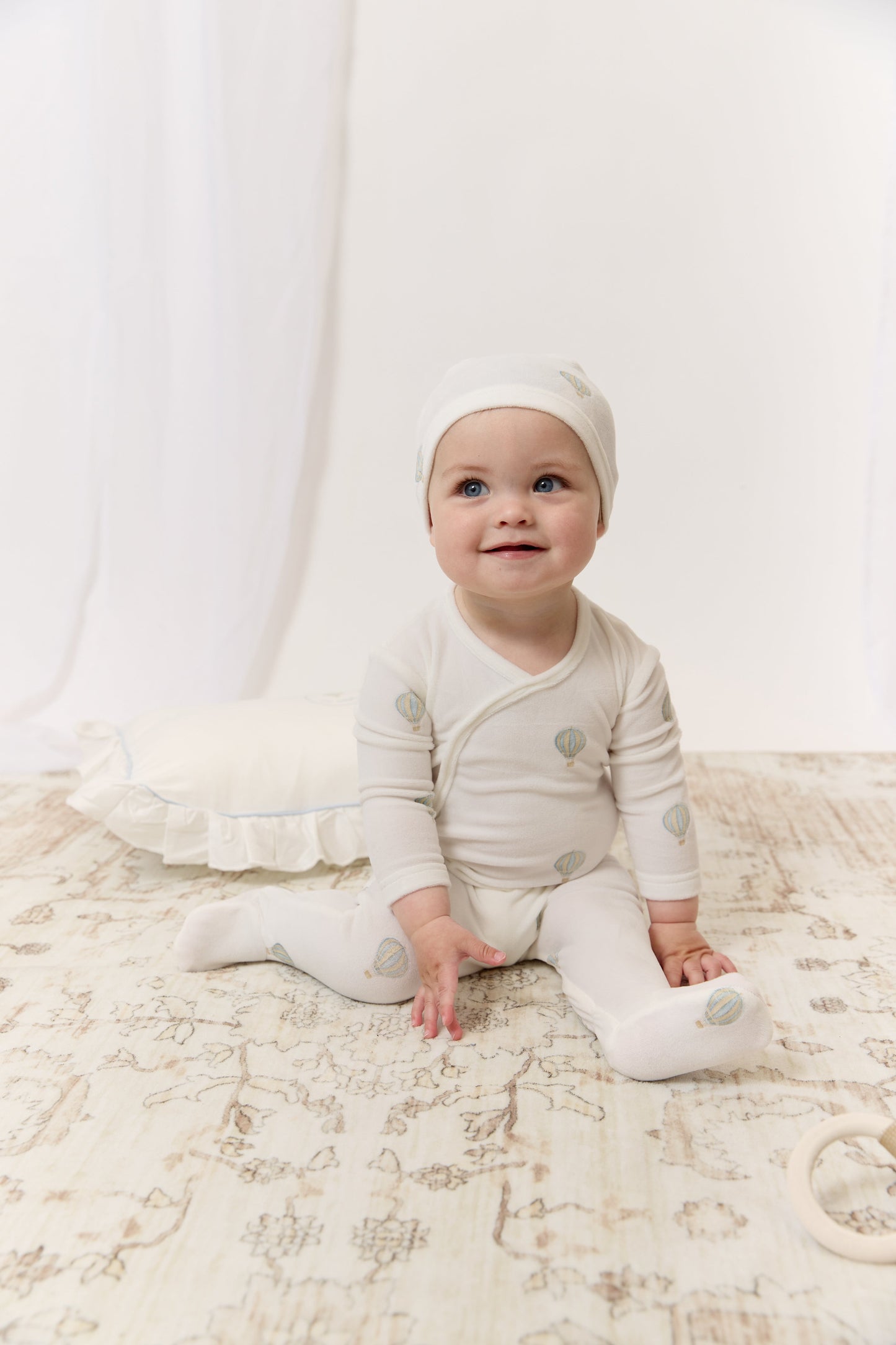 Ciel Enfant Wrap Footie, Hat & Blanket Set - Blue