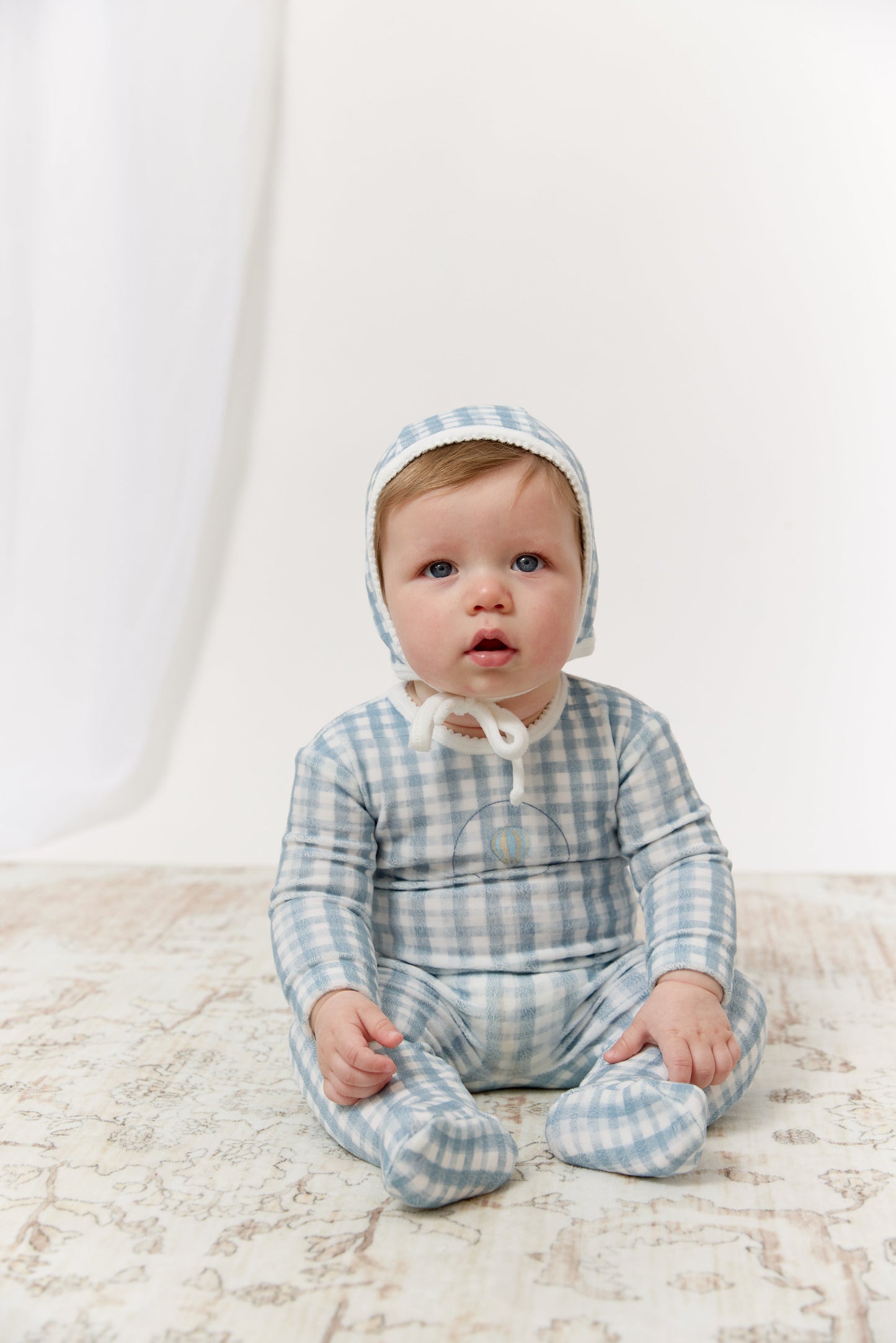 Ciel Enfant Gingham Footie - Blue
