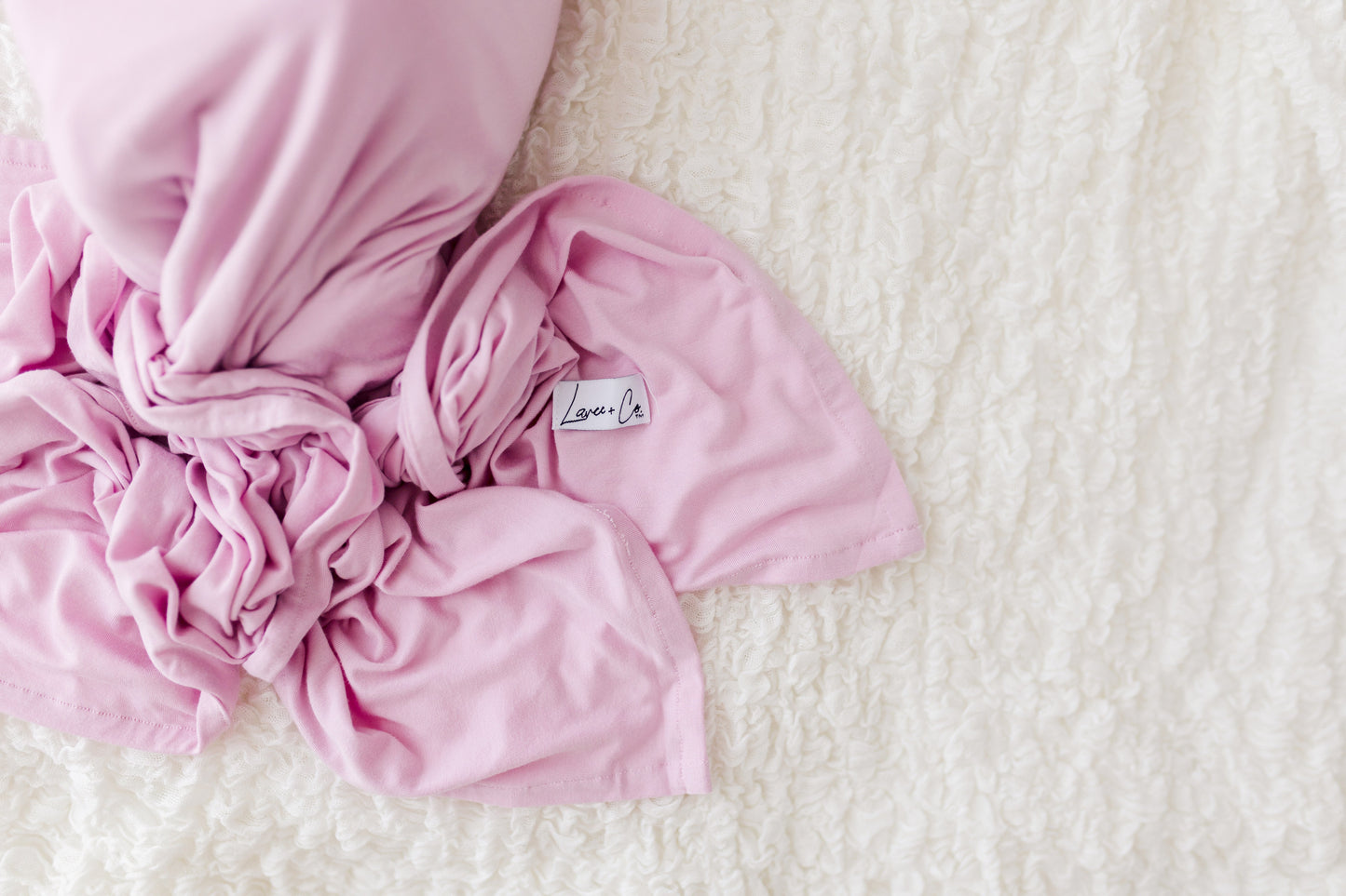 Lillian Pink Bamboo Swaddle + Headband Set