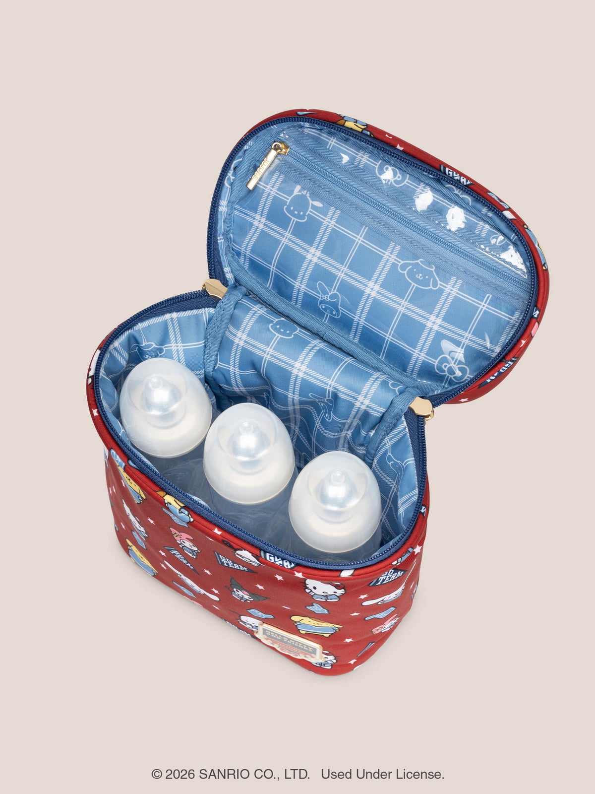 Hello Kitty® × JuJuBe Varsity Fuel Cell Insulated Bottle Bag – Red and Navy