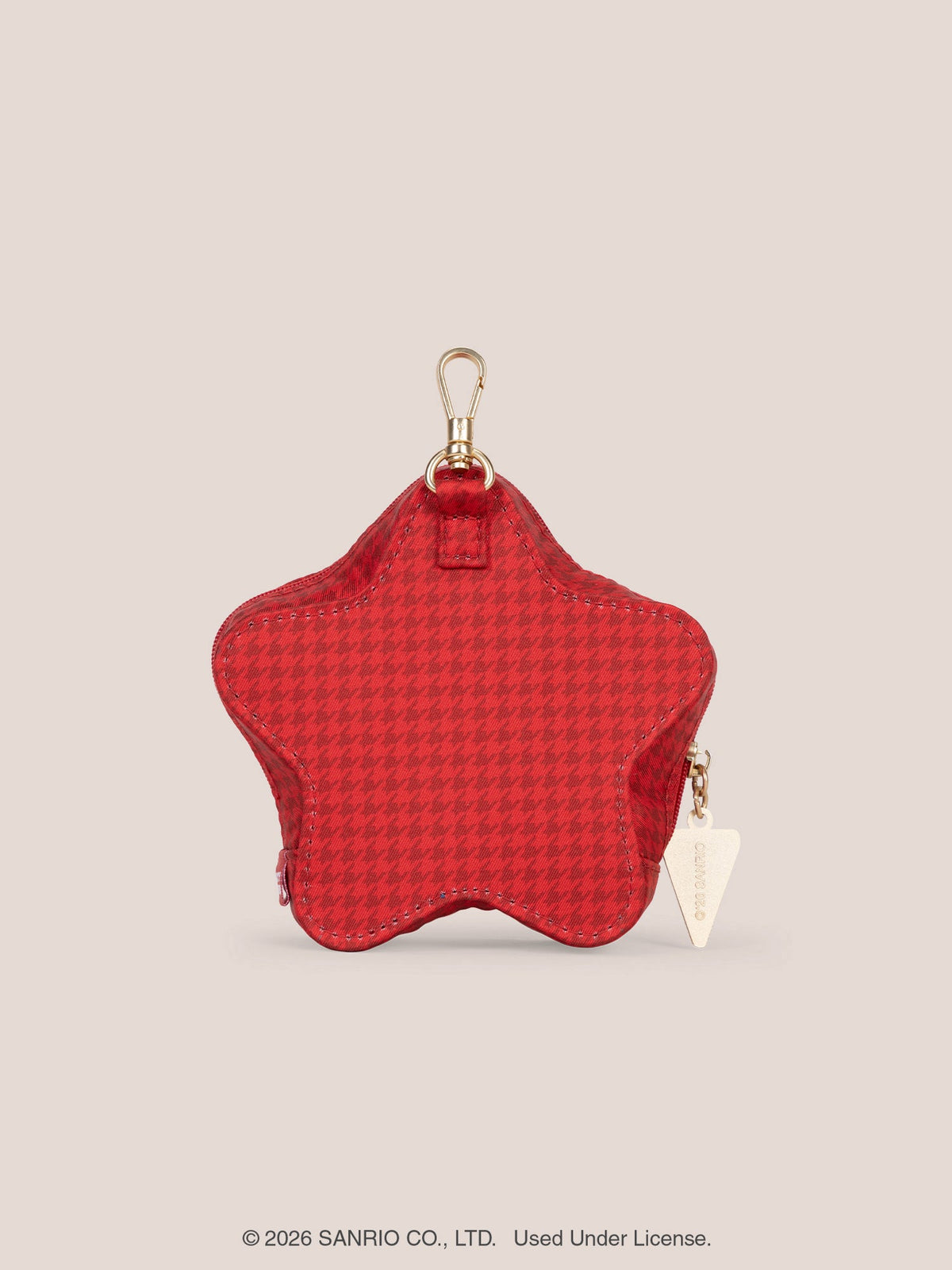 Hello Kitty® × JuJuBe Varsity Star Mini Bag Clip-on Pouch Accessory – Red Houndstooth Featuring Hello Kitty