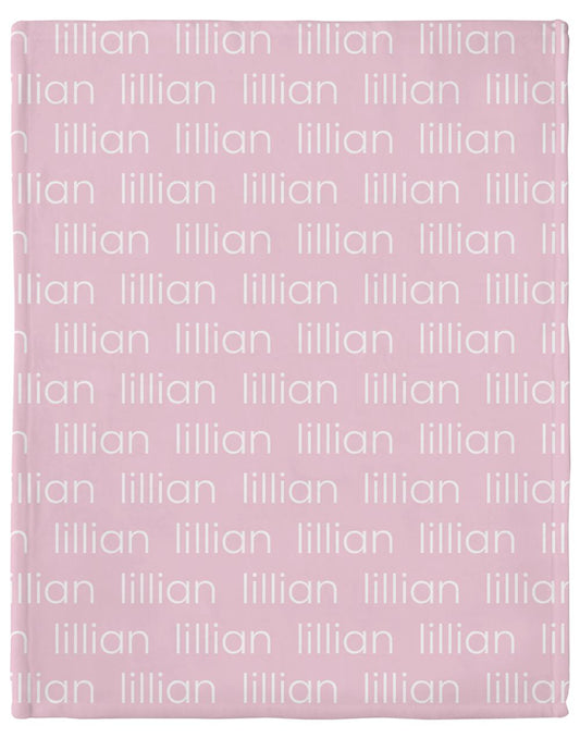 Lillian Pink Personalized Minky Blanket