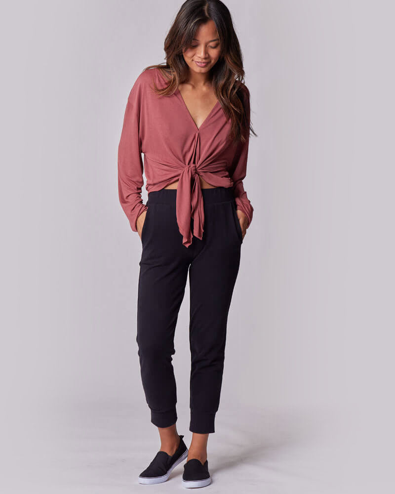 Nursing & Maternity Everywhere Long-Sleeve Wrap Blouse - Terra