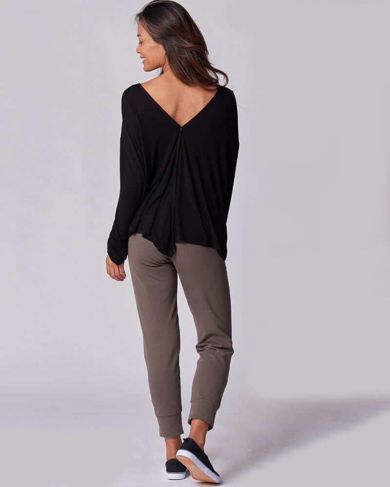 Nursing & Maternity Everywhere Long-Sleeve Wrap Blouse - Black