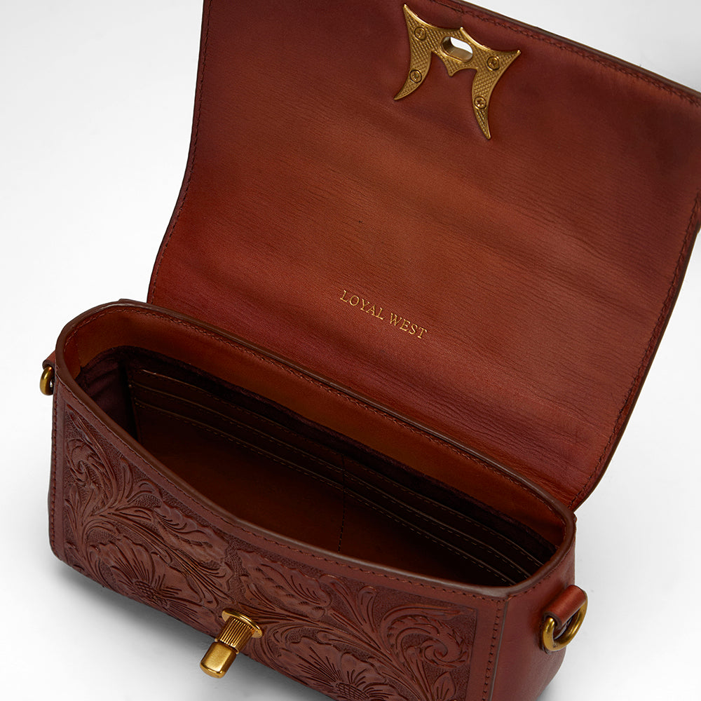 Loyal West SAVI MINI BAG IN  HANDTOOLED LEATHER