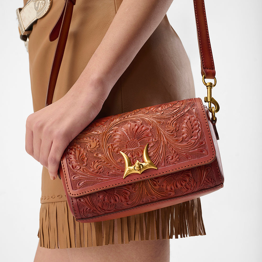 Loyal West SAVI MINI BAG IN  HANDTOOLED LEATHER