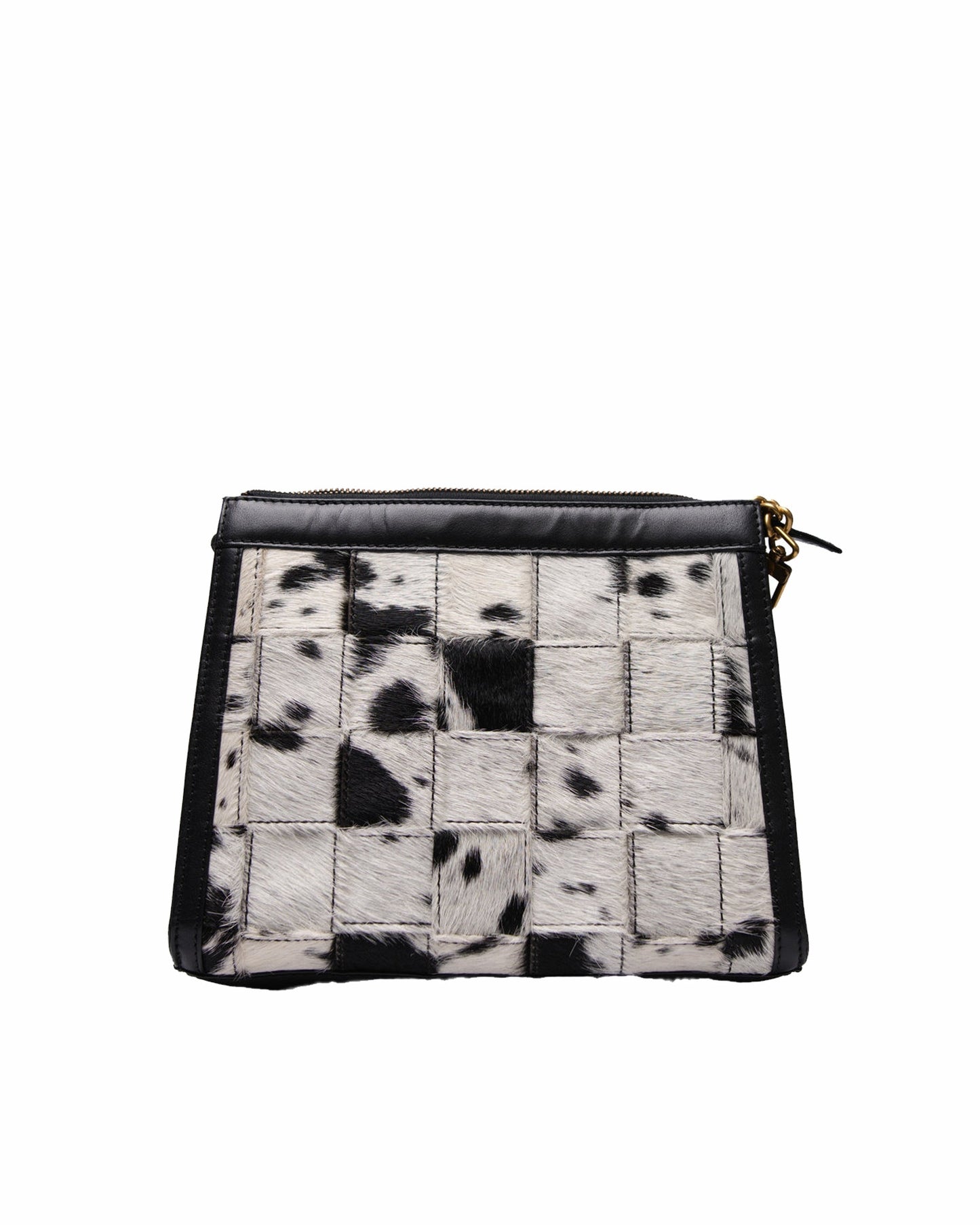 Loyal West SCRAPPY MEDIUM CHAIN BAG IN COWHIDE AND BLACK CALFSKIN