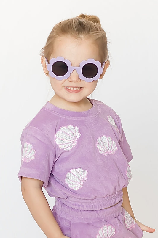 Lavender Terry Cloth Seashell Top
