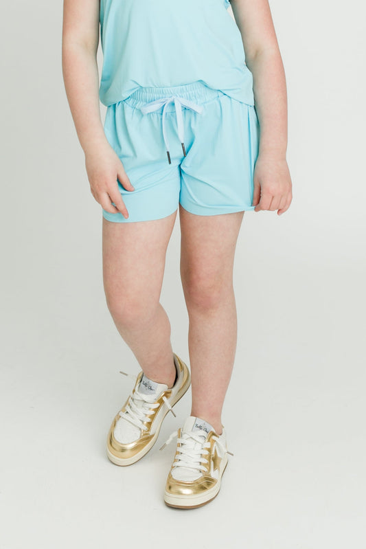 Light Blue Kid Butterfly Shorts