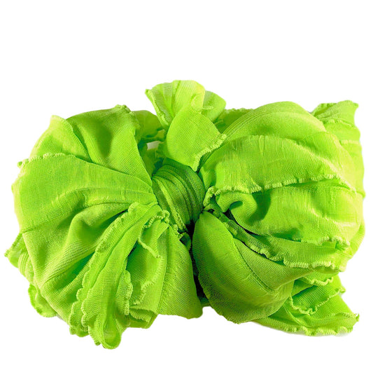 Ruffled Headband- Lime