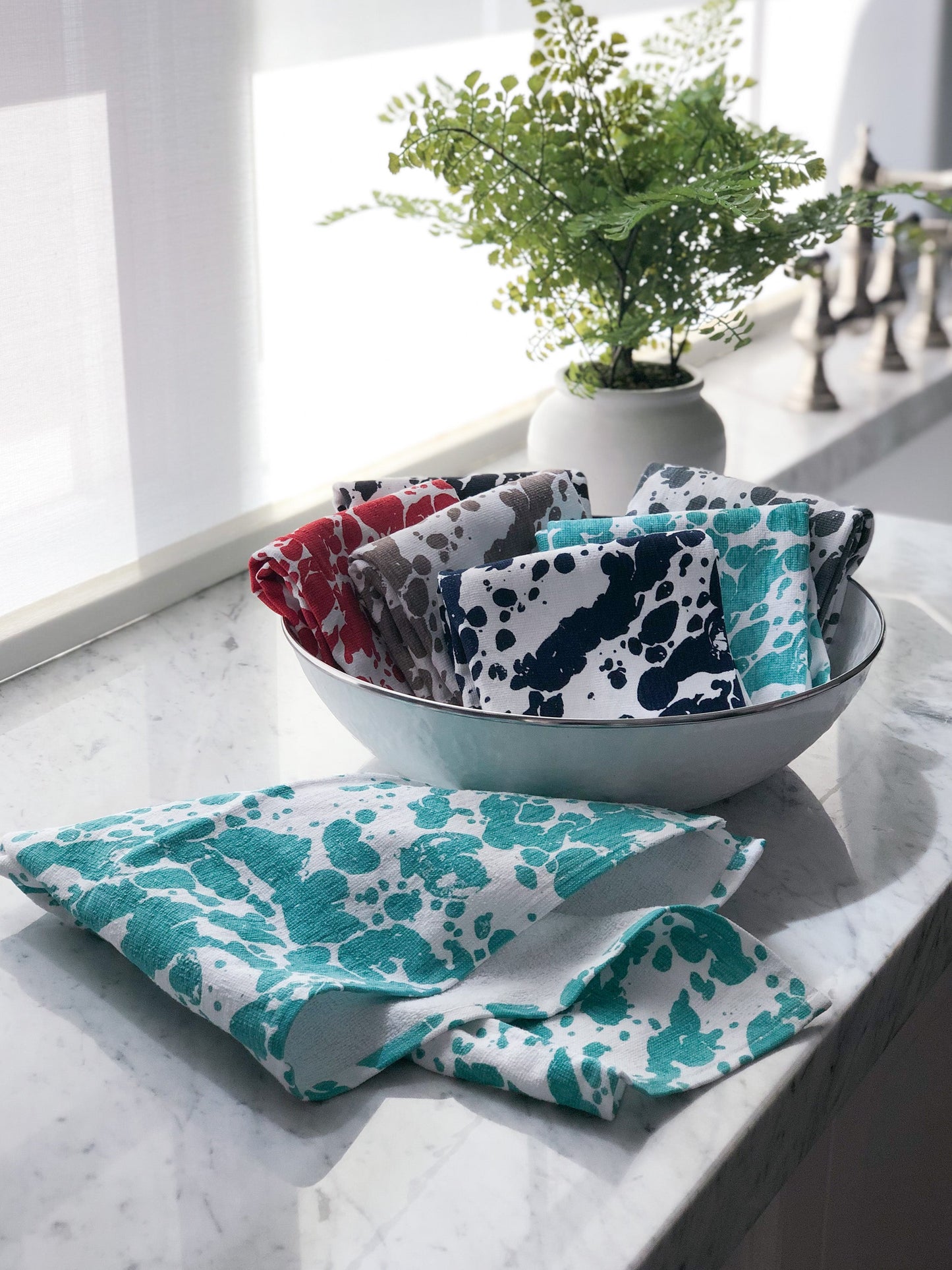 Sea Glass Swirl Kitchen Towel Set - of 2