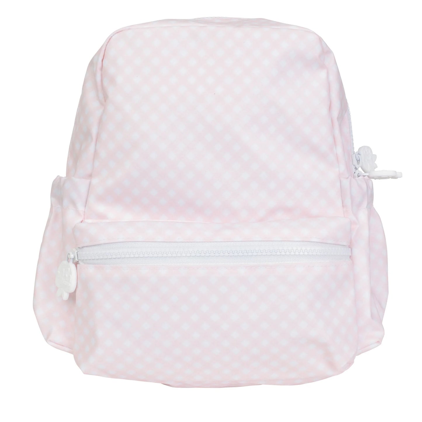 Apple of My Isla Pink Gingham Girls Backpack | Wipeable Kids School Backpack